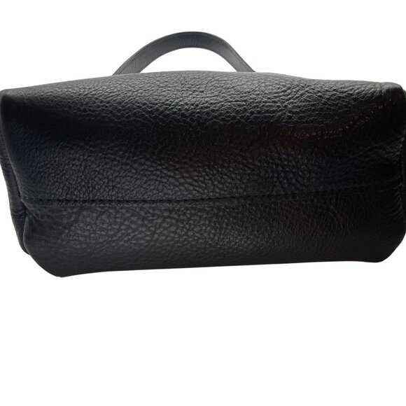 Portland Leather Goods Black Pebbled Leather Triangle Shoulder Bag - Picture 7 of 15